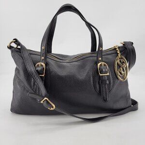 Onna Ehrlich Derin Black Leather Crossbody Satchel